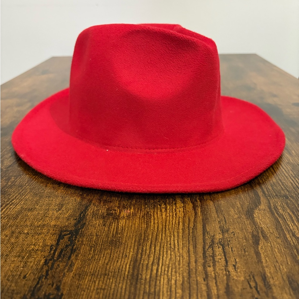 Stylish Red Fedora Hat